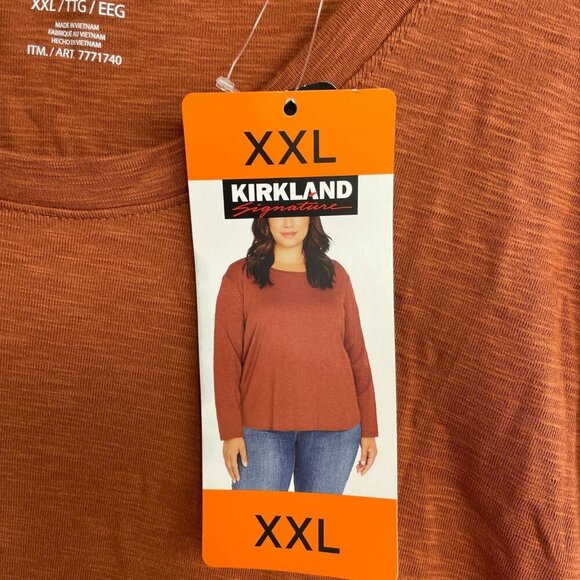 NEW Kirkland Signature Women's XXL Long Sleeve Top Rust Orange Lightweight - Picture 7 of 9